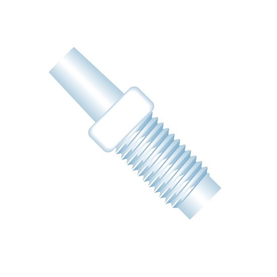 Upchurch Scientific Luer Adapter, Male Luer to Male 1/4-28 Flat-Bottom Threads, 1.0 mm Thru-hole, Natural, Tefzel ETFE, Single - P-625 - Click Image to Close